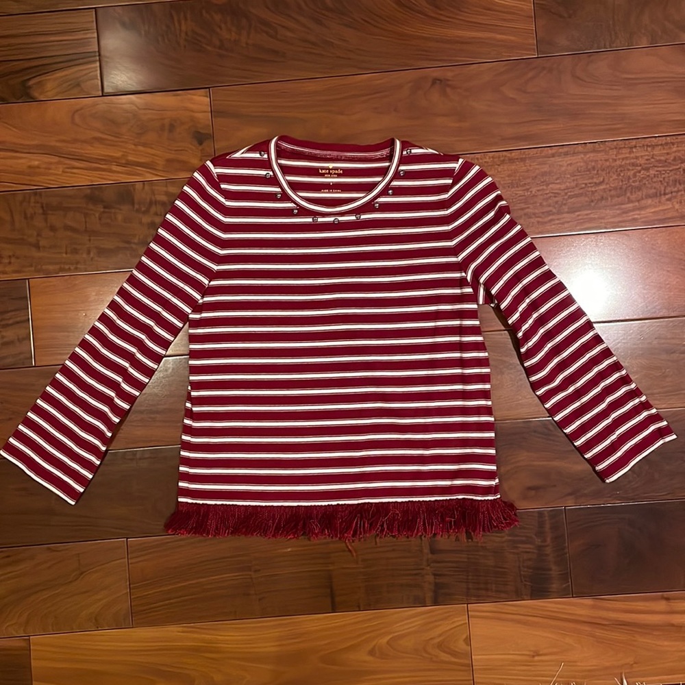 Kate Spade Striped T-shirt with Fringe